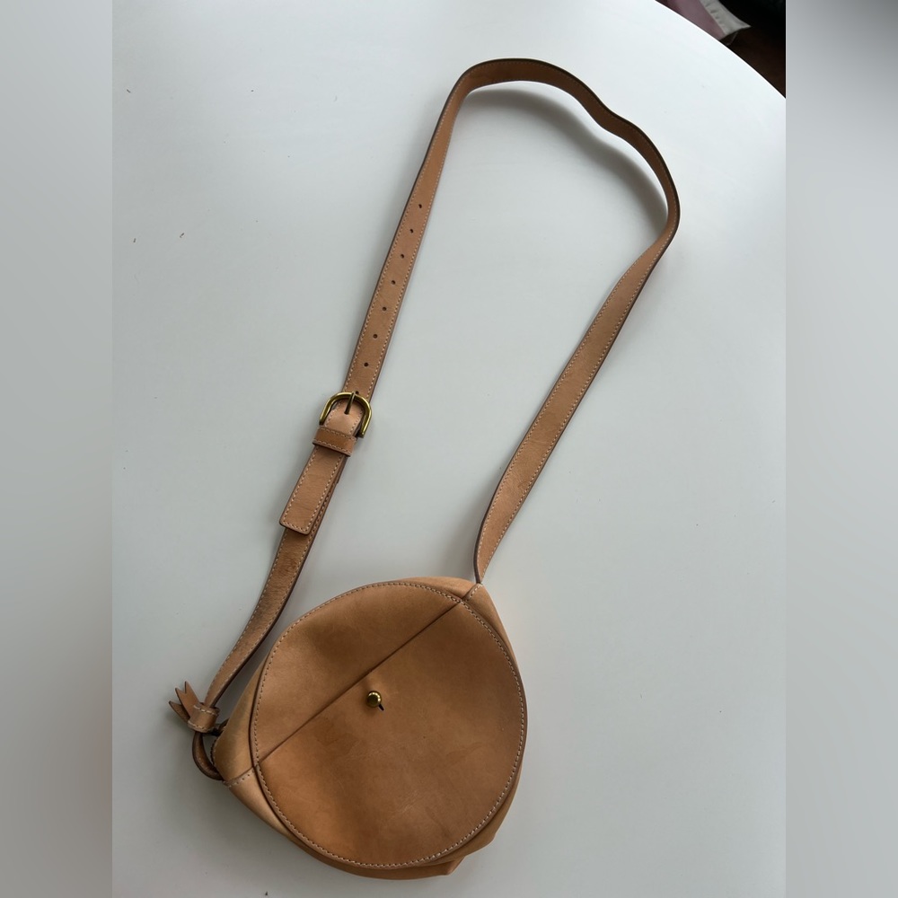Leather Madewell cross body circle purse